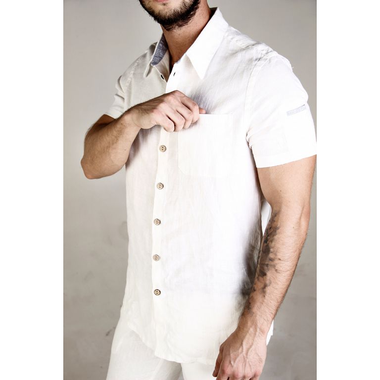 Рубашка мужская с коротким рукавом белая