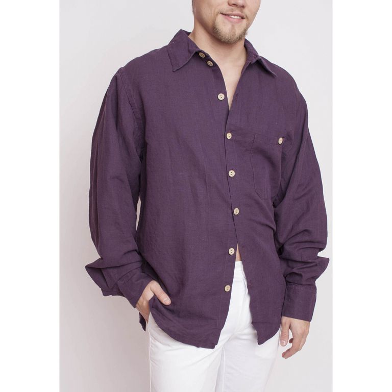 Рубашка мужская классическая фиолетовая